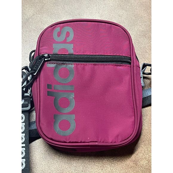 Cute Adidas Burgundy Crossbody Mini Bag- Festival Travel Bag- Excellent Cond. - Picture 5 of 9